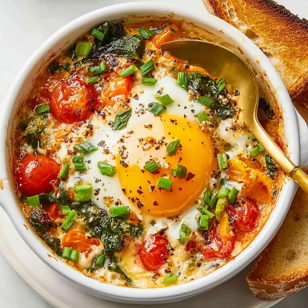 Mediterranean Baked Feta Eggs Recipe