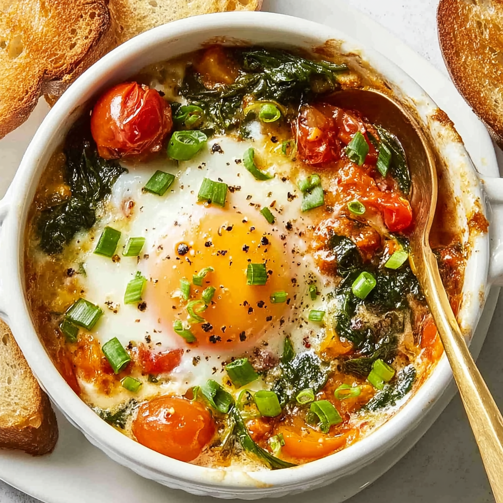 Mediterranean Baked Feta Eggs Recipe