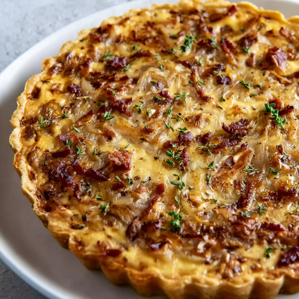 Caramelized Onion Tart with Bacon and Sage