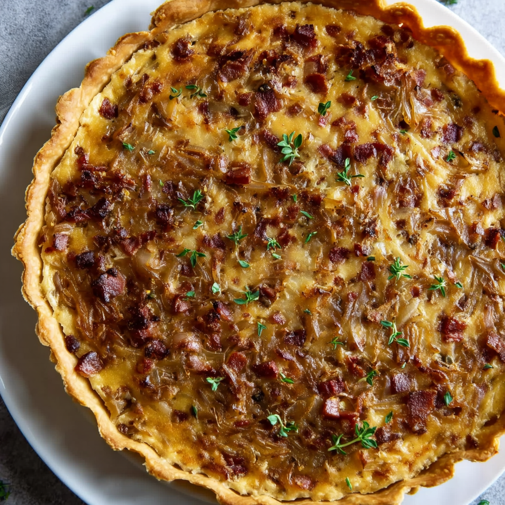 Caramelized Onion Tart with Bacon and Sage