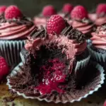 Raspberry Chocolate Lava Cupcakes