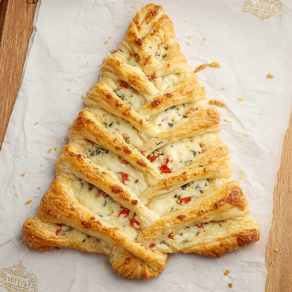Spinach Dip Stuffed Crescent Roll Christmas Tree Appetizer
