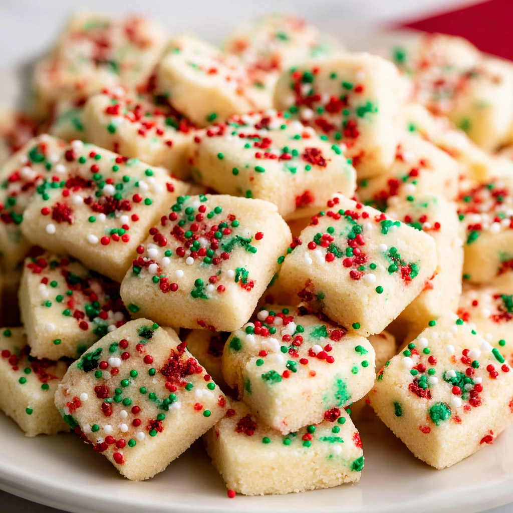 Festive Christmas Shortbread Cookie Bites