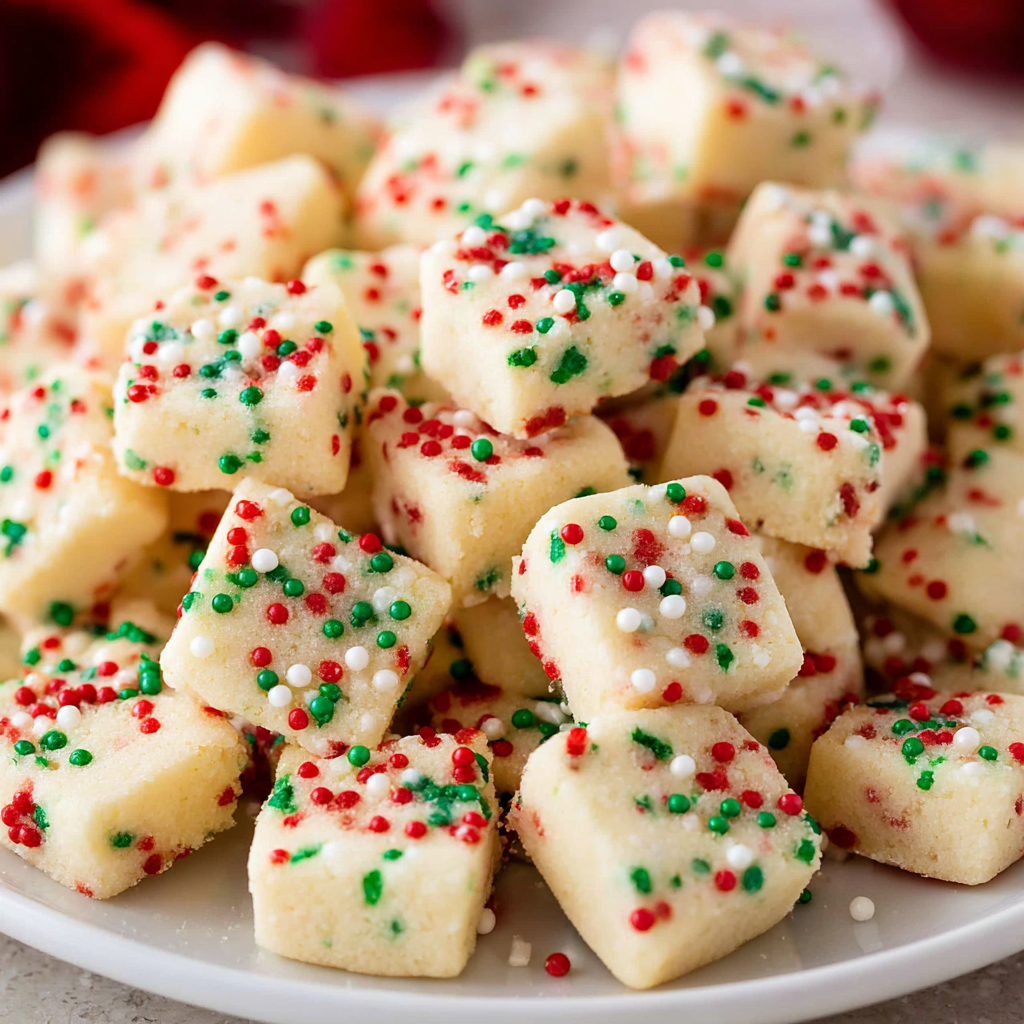 Festive Christmas Shortbread Cookie Bites