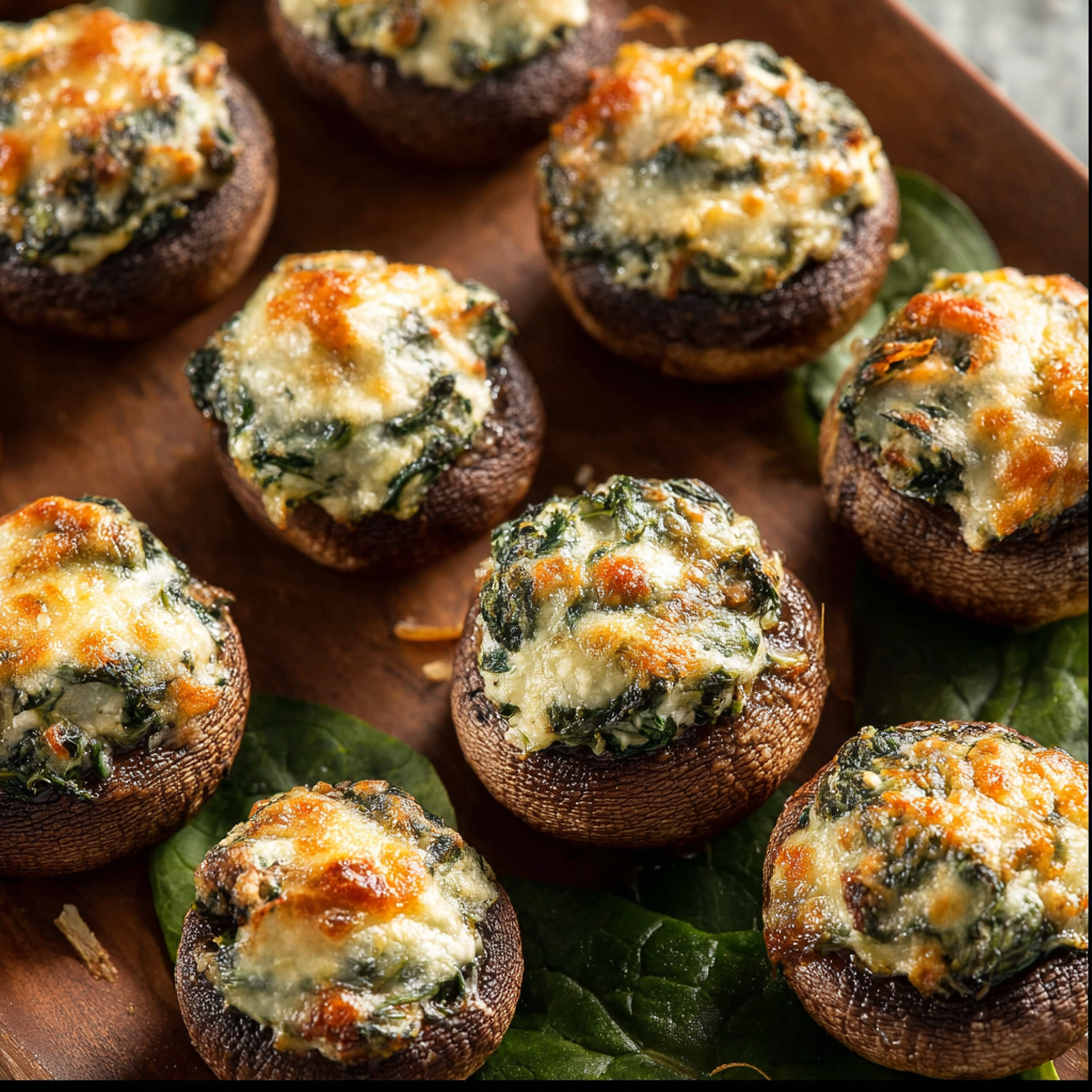Mini Spinach & Cheese Stuffed Mushrooms_01