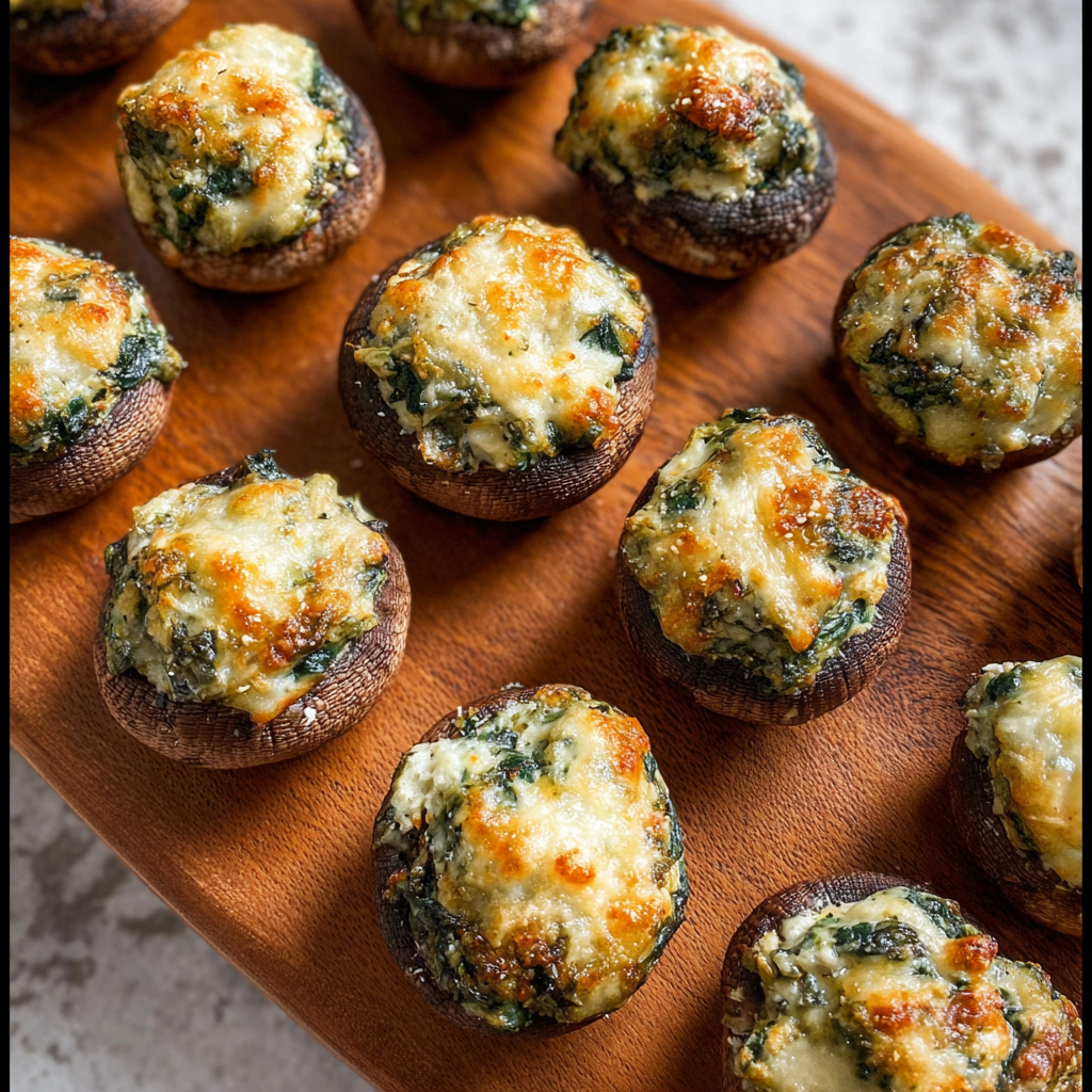 Mini Spinach & Cheese Stuffed Mushrooms_02