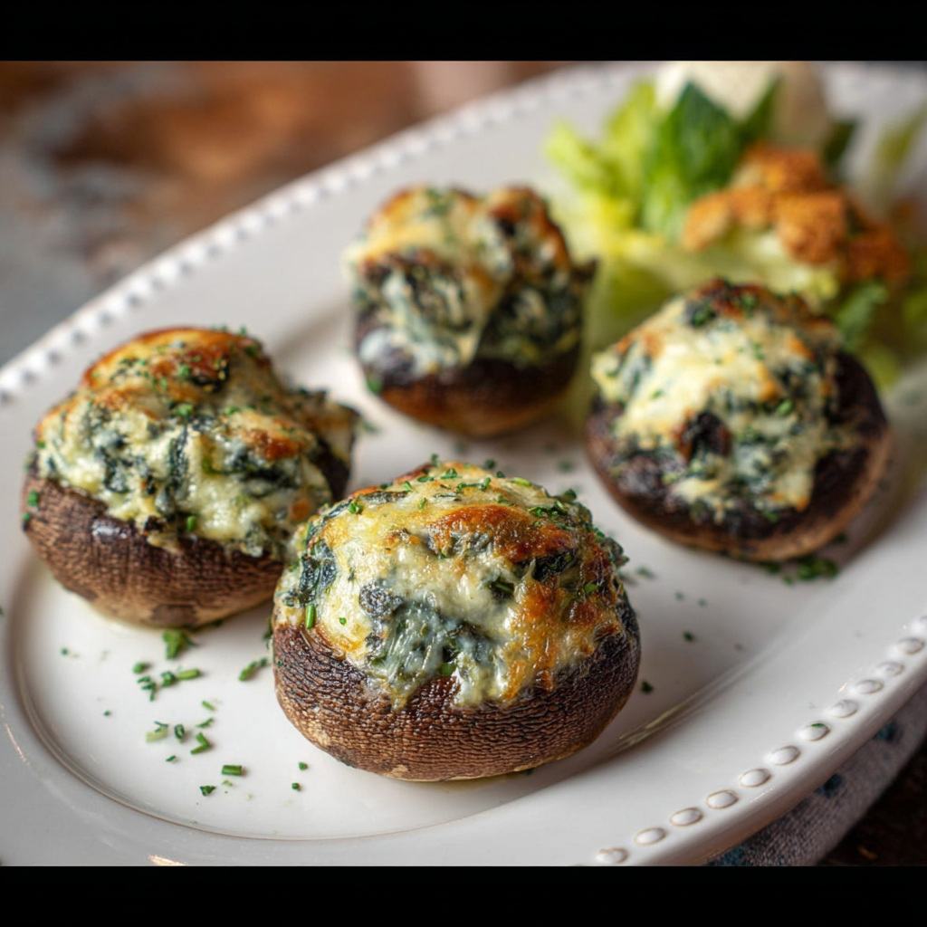Creamy Spinach Stuffed Mushrooms_01