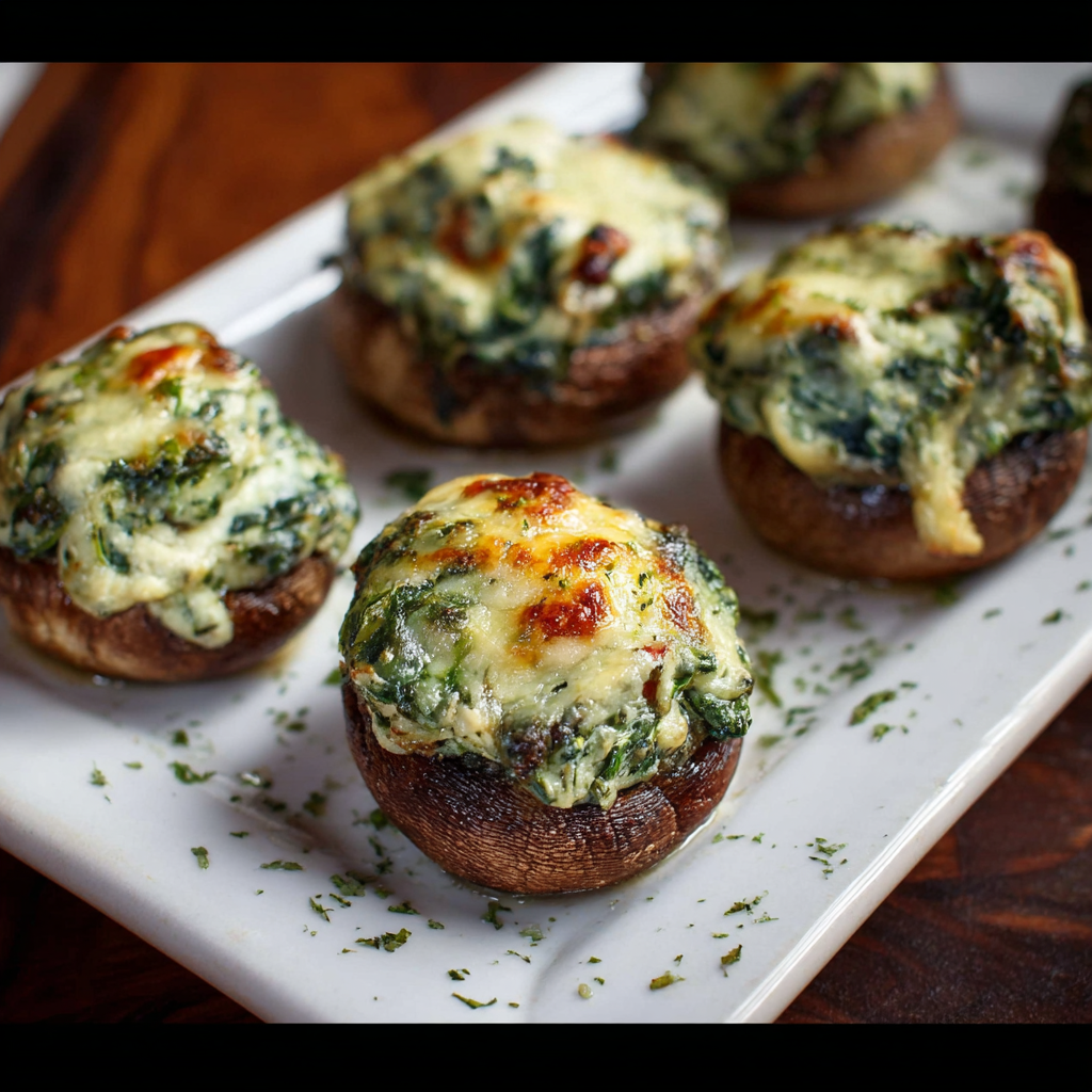 Creamy Spinach Stuffed Mushrooms_02