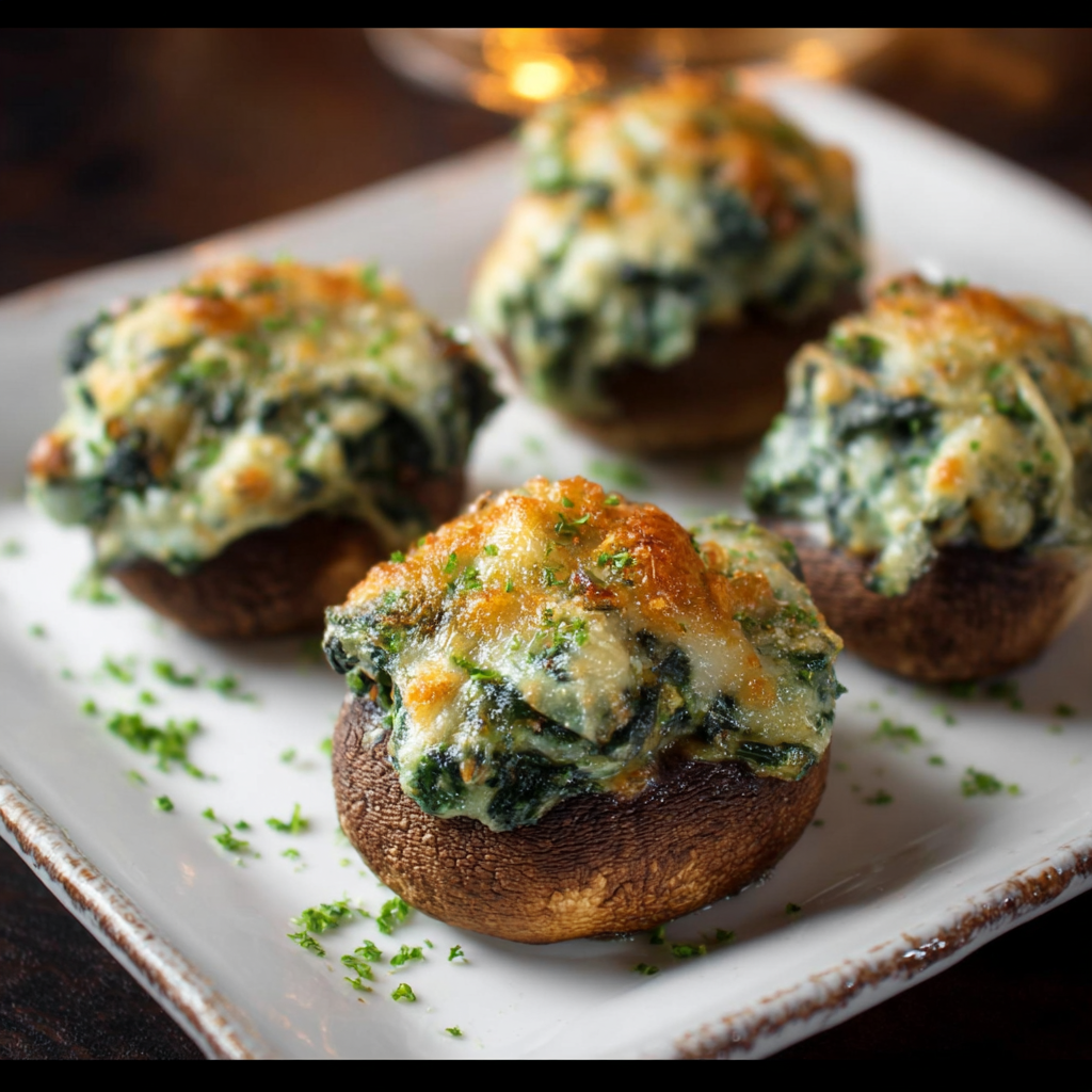 Creamy Spinach Stuffed Mushrooms_03