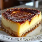 Alt text: "Crème Brûlée Cake Recipe featuring a layered dessert with rich custard, caramelized sugar topping, and golden sponge cake."