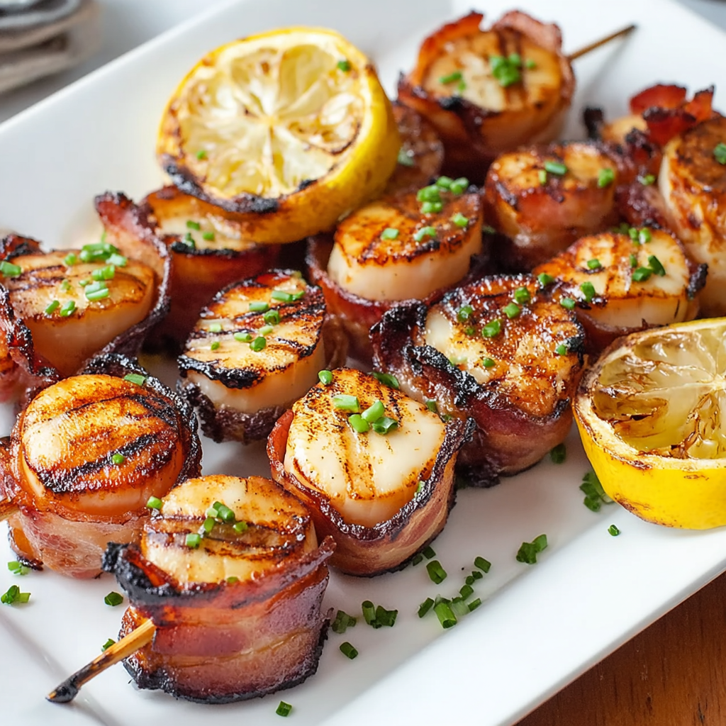 Bacon-Wrapped Scallop Skewers Recipe