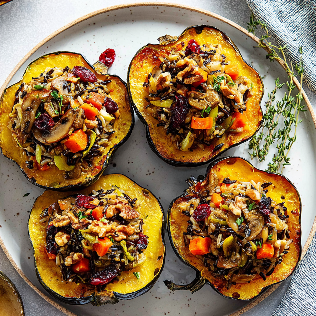 Ground Beef Stuffed Acorn Squash