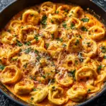 one-pot spicy garlic butter chicken tortellini