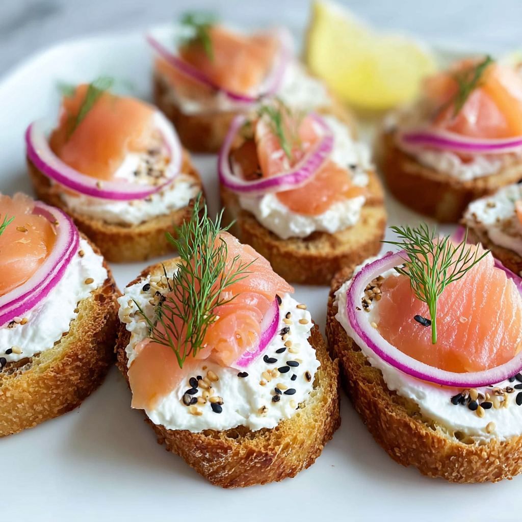 Smoked Salmon Crostini with Caviar Recipe