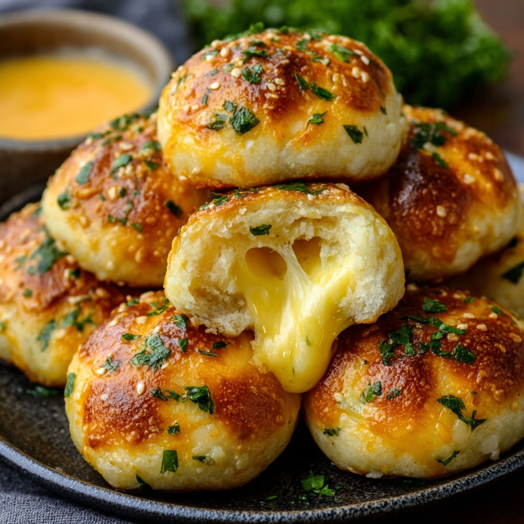 Mozzarella-Stuffed Pretzel Bites