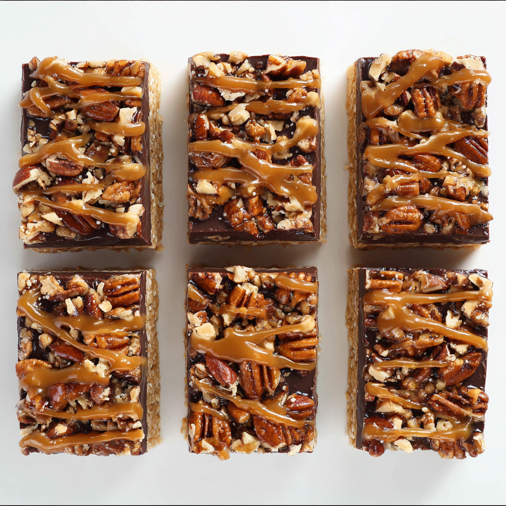 Caramel Turtle Rice Krispies Treats