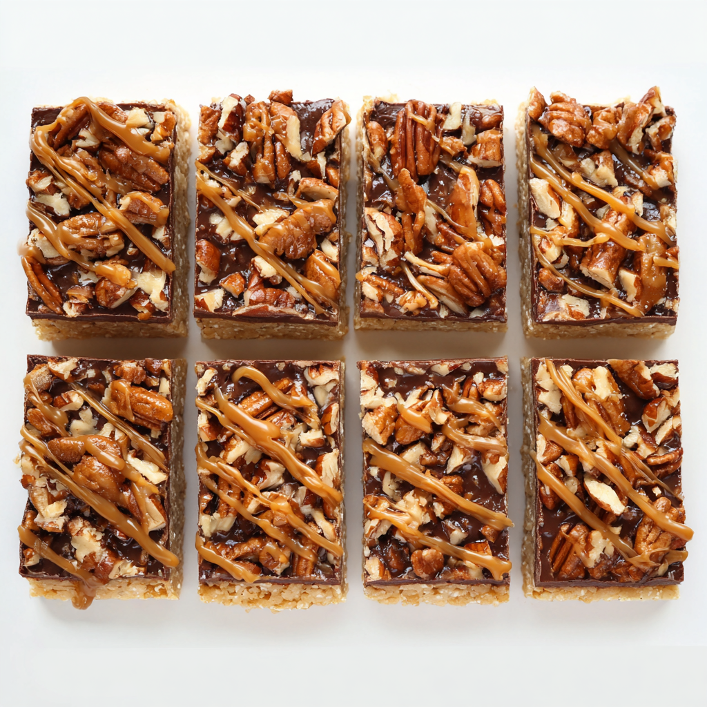 Caramel Turtle Rice Krispies Treats