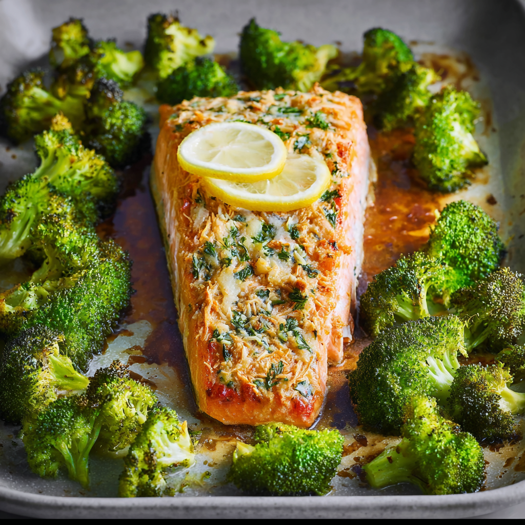 Baked Salmon with Steamed Broccoli_01