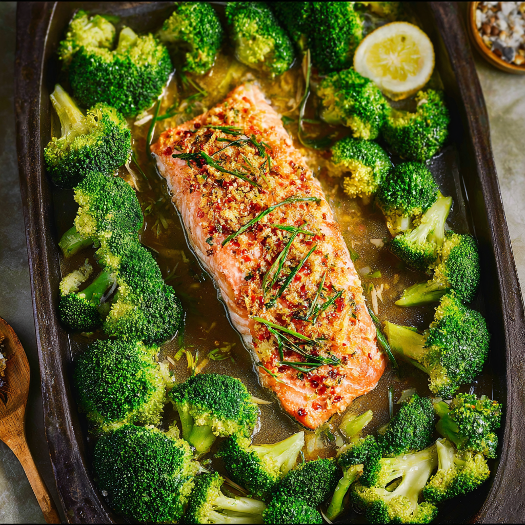 Baked Salmon with Steamed Broccoli_02