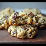 An image of freshly baked Levain chocolate chip cookies, showcasing their gooey center and crisp outer layer, as part of a Levain chocolate chip cookie recipe.