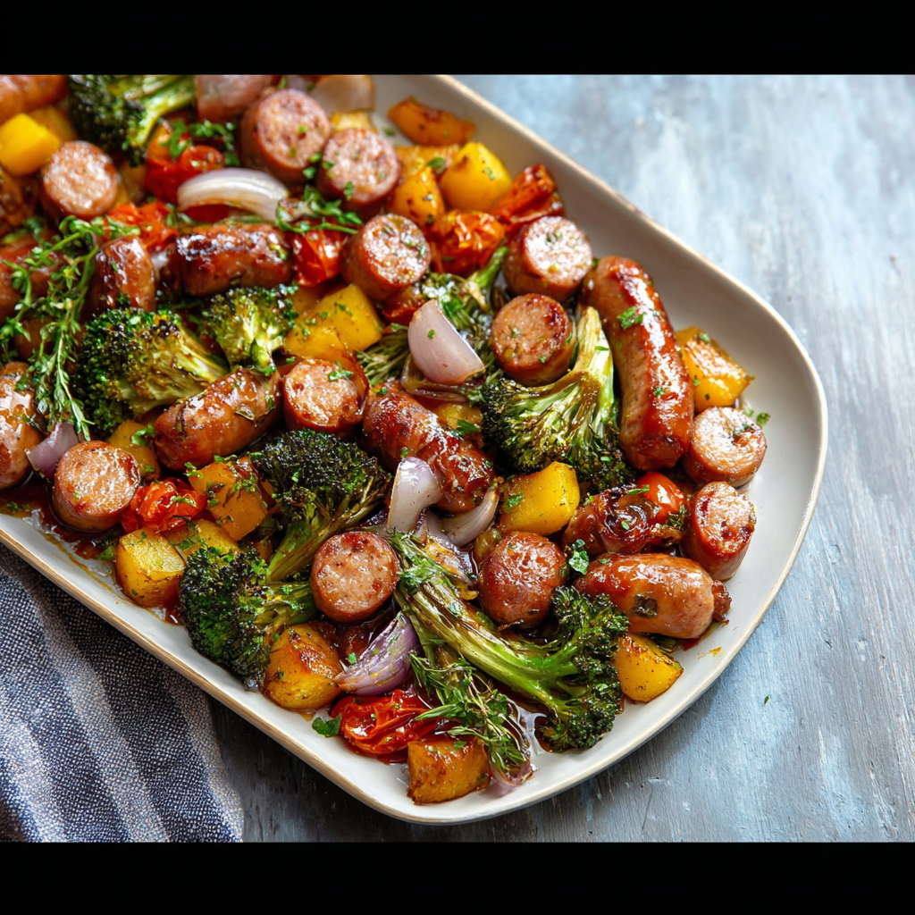 Honey Garlic Sausage Sheet Pan_02