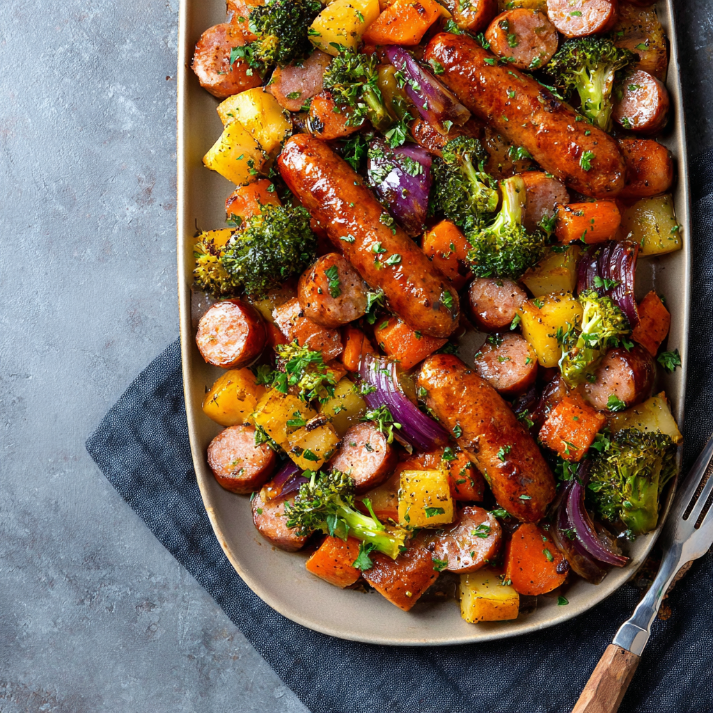 Honey Garlic Sausage Sheet Pan_03