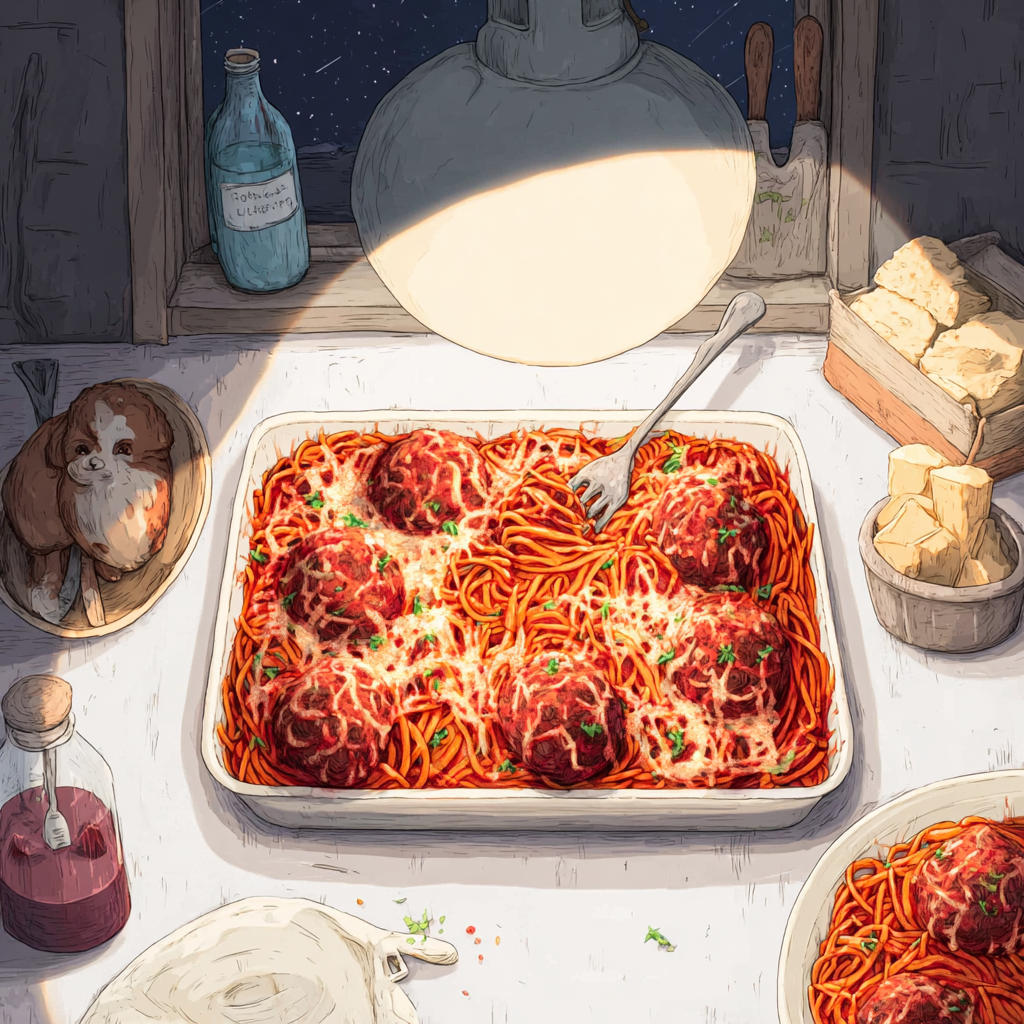 Baked Spaghetti and Meatballs_03