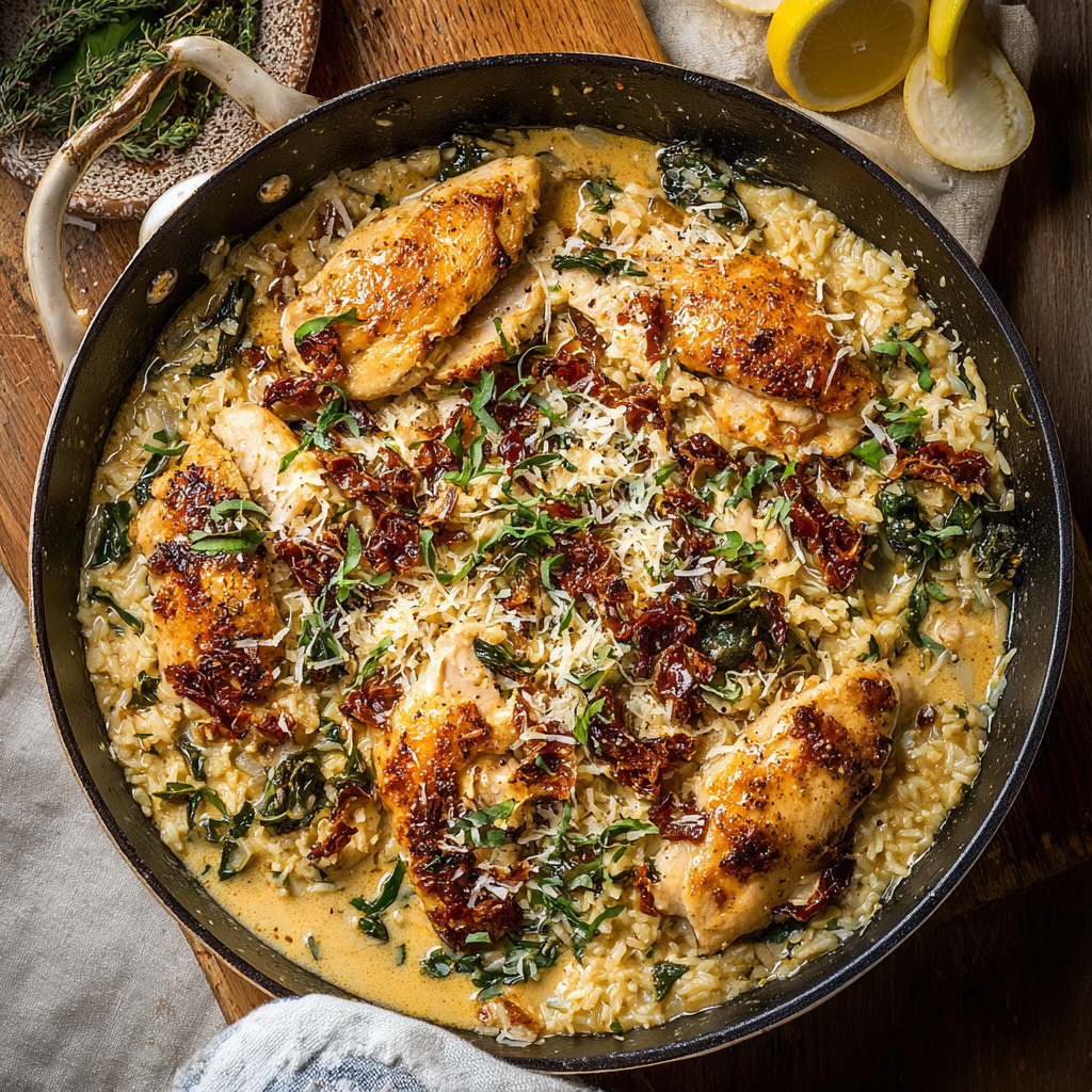 Creamy Tuscan Chicken and Rice_03