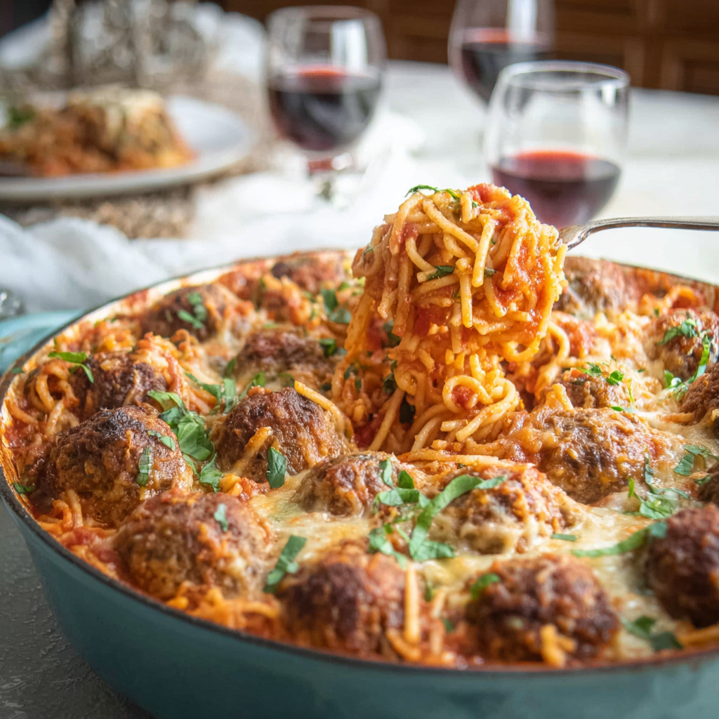 Baked Spaghetti and Meatballs_01