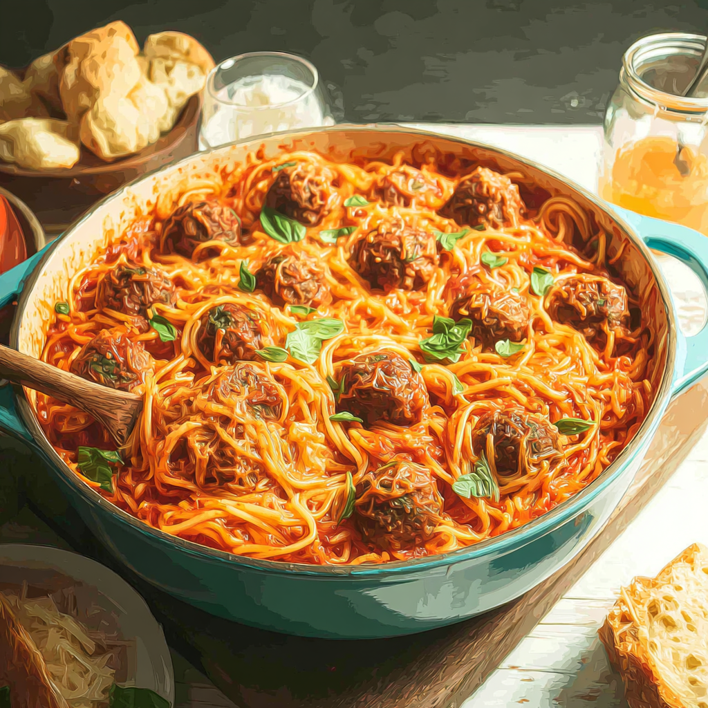 Baked Spaghetti and Meatballs_02